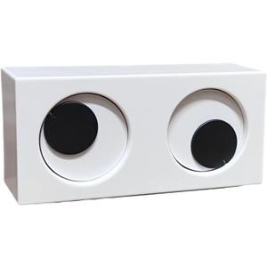 Novelty Rotating Eyes Desktop Clock Fun Looking Time Tracker Funny Kids Clocks Interesting Gifts for Kids Mother Father Home Office Decoration (White)