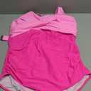 Aqua Eve Plus Size One Piece Swimsuit - Women's Tummy Control Bathing Suit Retro Full Coverage Swimwear 2025 (Hot Pink, 14W)