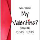 4 x Will You Be My Valentine Card, Funny Valentines Day Card Gift for Men Women Him Her, Check One, Happy Valentines Day Gift Idea (Will You) (#24)