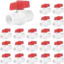 20 Pack 3/4" PVC Ball Valves (Socket x Socket) 3/4 Inch PVC Water Shut Off Valves Slip Pipe Fittings Schedule 40 for Cold Water Supply Irrigation System