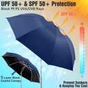 2 PACK Beach Umbrella with Clamp, 360 ° Adjustable Umbrellas for Chair, UPF50+ Umbrella for Beach Chair, Patio Chair, Wheelchair, Camping Chair, Golf Carts (Chair Not Included)
