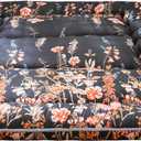 MAXYOYO Black Floral Japanese Futon Floor Mattress, Mattress Topper Portable Thick Sleeping Pad Floor Mat Roll Up Camping Mattress Folding Couch Mattress Pad for Guest Room King