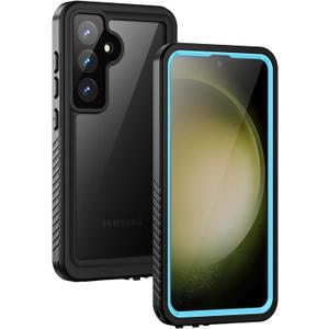 Lanhiem for Samsung Galaxy S23+ Plus Case, IP68 Waterproof Dustproof Case with Built-in Screen Protector, Rugged Full Body Shockproof Protective Cover for Galaxy S23 Plus 6.6 Inch, Blue/Clear