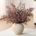 Dingion 3 Pcs 43 Inch Dusty Plum Berry Stem Artificial Spring Faux Sedum Stem Spray Flowers Realistic Flowers Branches Floral Picks for Vase Wedding Holiday Mantel DIY Harvest Seasonal Home Decor