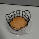 Coffee Pods Holder for Countertop, K Cup Holder Organizer, Sturdy Kcup Storage Basket with Wooden Base, Pods Container for Kitchen Bar Counter Office Desktop (Black)