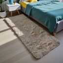 Fluffy Rug Shaggy Area Rug, Beige 2x4 Area Rugs for Bedroom, Small Bedside Rug, Soft Fluffy Shaggy Entryway Throw Rugs for Living Room Bedroom Kids Room Home Decor