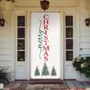 Likjad Merry Christmas Tree Door Cover Decorations, Farmhouse Christmas Tree Xmas Door Covers Banners Photography Background Backdrop for Front Door Porch Home Indoor Outdoor Decoration, 35 * 79 Inch