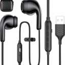 ACAGET USB Computer Headphones for PC Laptop Adjustable Sound & Vocal EQs | Corded Gaming Headset USB A Zoom Meeting Earbuds with Mute Mic & Volume Control HiFi Stereo Laptop Earphones for Dell Surface