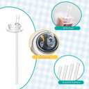 Straw Replacement Compatible with Pura Kiki,4 Pack, Clear Food Grade Silicone,BPA Free Straw with Sip Guard Compatible with pura kiki Pura Kiki Stainless Steel Sippy Cup