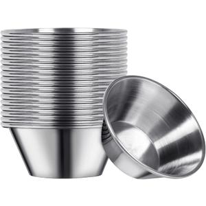 Artcome 18 Pack Stainless Steel Condiment Sauce Cups Great for Dipping and Portion Cups, 1.5 oz