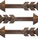 Dahey Rustic Wood Arrow Sign Wall Decor, 15&quot; X 4&quot; Farmhouse Wall Mount Barnwood Decoration for Home or Wedding, Set of 3, Brown,Medium