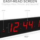 Ivation Huge Oversized 48" Large Digital LED Clock | Big Digital Clock w/Multi-Function Display Stopwatch, Timer, Alarms, Temp & Date | 6 Brightness Levels, Time Memory & Remote (Red)
