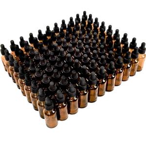 June Fox 2 Oz Glass Dropper Bottle, 80 Pack Amber Glass Bottles with Glass Droppers and Black cap for Essential Oils, Lab Chemicals, Perfumes
