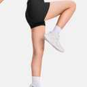 JOCMIC Girls Athletic Shorts Kids Dance High Waisted Yoga Short for Bike Gym Volleyball Running Black 9-10 Years