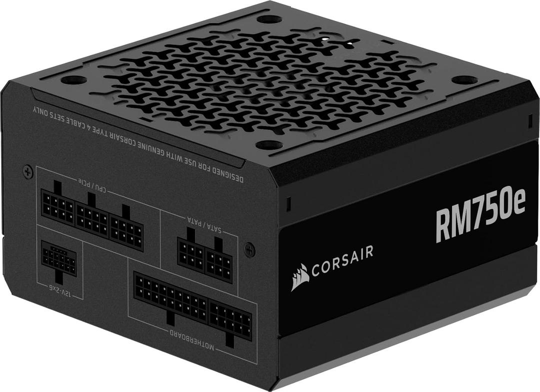CORSAIR RM750e (2025) Fully Modular Low-Noise ATX Power Supply with 12V-2x6 Cable  ATX 3.1 & PCIe 5.1 Compliant, Cybenetics Gold Efficiency, 105C-Rated Capacitors, Modern Standby Mode  Black