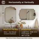 ANDY STAR 20"x30" Brushed Nickel Bathroom Mirror, Scalloped Mirror for Bathroom Vanity, Modern Silver Mirror in Rustproof Stainless Steel Frame, Elegant Curved Scallop Design, Ideal for Home Remodel