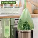 AYOTEE Compostable Trash Bags 8 Gallon Trash Bags with Handle, 30 Liter, 80 Count Biodegradable Compost Bag 8 Gallon Medium TrashBags, Unscented Medium Compostable Bag for Bathroom Kitchen Home