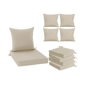 Summsun Patio Chair Cushions 24 x 24 Inch, Water Resistant Backrest Pillow 24x22" and Seat Cushion Set for Outdoor Furniture, Sectional Sofa Cushion Replacments, Cream, Set of 4