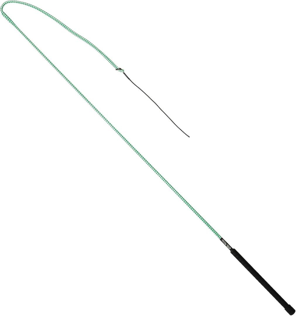 Weaver Equine 50" Stock Whip Horse Training Whip With Comfort Grip Rubber Handle, Horse Control, Show Ring Competition Accessory, Green/White
