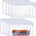 Outus 8 Pcs Clear Zipper Pouches Pencil Pouches PVC Makeup Pouch Envelopes Folder Storage Multi Purpose Pouch Document File Organization Bags, Office Supplies (White Edging, 11.5 x 7 Inches)