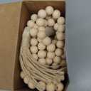 2 Pieces Decorative Wood Knot Link Chain Decor and Bead Garland Set Farmhouse Aesthetic Natural Wooden Knot Chain Link Wood Bead for Boho Country Home Table Decor(Classic Colors)