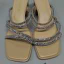 DREAM PAIRS Women's Strappy Heels Block Open Toe Low Heel Chunky Mules Sandals Dress Shoes, Size 8,5