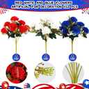 Sariiraw 12 Stems Artificial Patriotic Mums Red White Blue Outdoor Decor