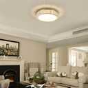 15 Inch Modern Dimmable LED 36W Flush Mount Crystal Ceiling Light