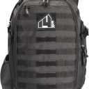 Backpack | 35L Capacity Military, 3-Day Bug Out Army | MOLLE Backpack Compatible PALS | Rucking EDC Hiking Survival, Black Tactical Backpack for Men (Regular)