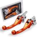 Dirt Bike Brake Clutch Lever Set,Pivot Adjustable Titanium Alloy for SX SXF SXS SXSF EXC EXCF XC XCW XCF XCFW XCRW EXCR 250 300 350 400 450 500 530 Orange