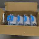 Amazon Basics Glass Food Storage Containers with Locking Lids, Set of 7, 14 Pieces Including Lids, BPA-Free, Clear with Blue Silicone Ring