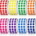 8000 Pieces 1/4" Colored Dot Stickers Round Color Coding Labels Polka Circle Colorful Coding Labels Small Dot Price Sticker 8 Color for Office Classroom Decor Paper Yard Sale File Classification