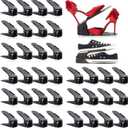 Shoe Slots Organizer 36 Pack, Adjustable Double Layer Stack Shoe Rack, Shoe Stackers for a Pair of Shoes,50% Space-Saving Storage Shoe Rack Holder for Closet Organization, Black