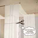 lazyzzz White Canopy Bed Curtains Princess Bed Canopy Scarf for Queen/King Metal Wood Bed Frame, Bed Canopy for Girls Boys-2 Panel Mesh Curtain 39.4" W x 315" L
