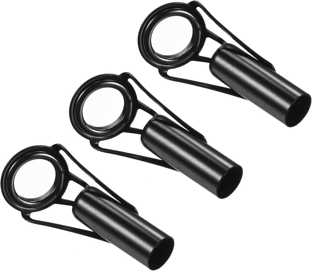 PATIKIL Tube Dia Fishing Rod Tips Repair Kit, Stainless Steel Black Guide Ring for Fishing (8.5mm)