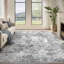 10x12 Washable Area Rug: Extra Large Modern Abstract Rugs Soft Neutral Non Slip Ultra Thin Stain Resistant Indoor Carpet for Living Room Bedroom Dining Room Home Office(Grey)