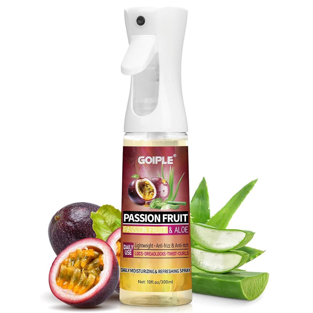 10fl oz Loc Moisturizing Spray for Dull, Dry Locs - Daily Passion Fruit Hair and Scalp Moisturizer for Dreadlocks, Locs, Microlocks, Braids- Lightweight Refreshing Moisturizer Loc Spray for Anti-frizz