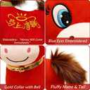 Horse Stuffed Animal Year of The Horse 2026 Smiling Horse Toys Plush Figurine 7.87 In,Chinese Lunar New Year Home Decor Mascot Holiday Zodiac Easter Basket Stuffers for Teens Toddler Easter Decor Gift