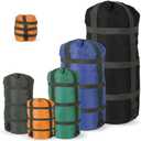 Compression Sacks for Sleeping Bag Stuff Sack Adjustable Sleeping Bag Compression Stuff Sack 6L + 15L +18L + 30L + 45L+52L Space Saving for Backpacking Hiking Camping Outdoor and Travel Storage