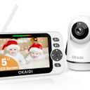 Video Baby Monitor with Camera and Audio, 5" Display Baby Monitor No WiFi, 30H Battery and 1000ft Range Baby Monitor, Remote Pan-Tilt-Zoom Baby Camera, Night Vision, 2-Way Talk, VOX, Temperature