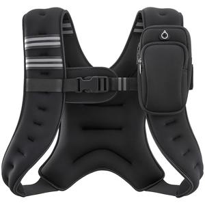 ZELUS Weighted Vest, 12lb Weight Vest with Reflective Stripe for Workout, Strength Training, Running, Fitness, Muscle Building, Weight Loss, Weightlifting, Black(12 lb)