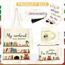 Book Lovers Gifts for Women 5PCS Coffee Mug Socks Reader Canvas Tote Cosmetic Bag Bookmark Tassel Booklovers Gift Set for Christmas Girls Staff Teacher Librarian Club Birthday Appreciation Accessories