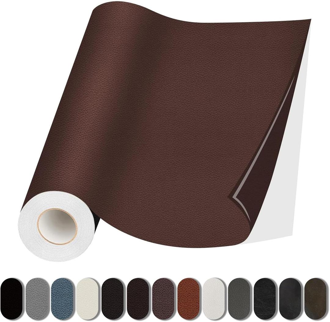 Lifeshoon Leather Repair Patch, 35X79 Inch Self Adhesive Leather Repair, Large Vinyl Patch Tape for Couches, Furniture, Car Seats, Cabinets, Wall, Handbags Brown, 35X79 Inch