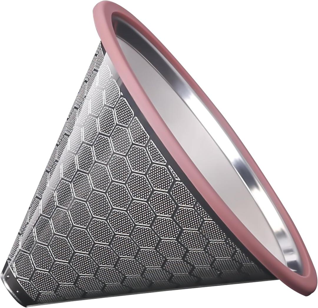 Compatible for Hario V60 & Chemex Pour Over Coffee Filters -MISETTO Reusable Stainless Steel - Best Coffee Maker and Bar Accessories (Silver)