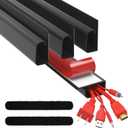 3 Pack Cable Management Under Desk- J Channel Cable Raceway 96in - 6X 16in Black No Screw/No Drill Cord Organizer - Cable Channels for Wire Management Under Desk with Adhesive