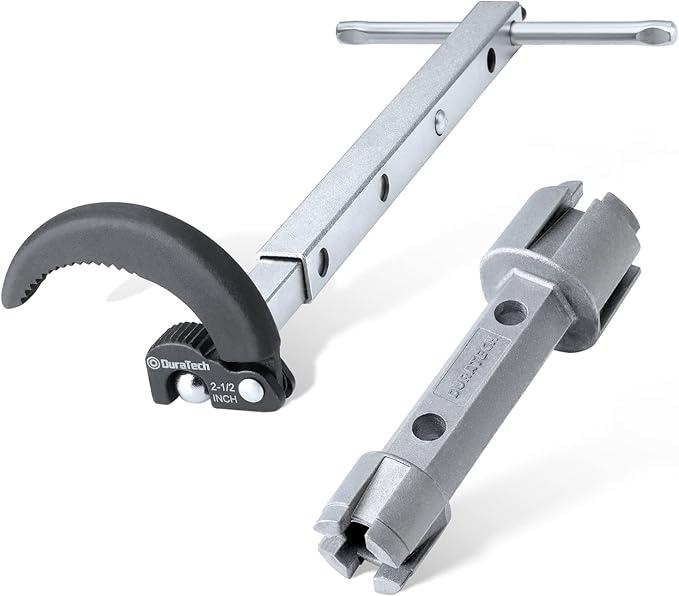 DURATECH Telescoping Basin Wrench, Sink Wrench, Adjustable 3/8'' to 11/4'' Capacity Jaw with 10" to 17" Extendable Handle, for Tight Space