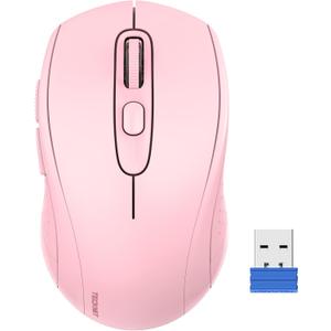 TECKNET Wireless Mouse for Laptop, 2.4G Wireless Computer Mouse, 5-Level Adjustable 4800 DPI, Silent Mouse with Receiver & 6 Buttons, 18 Months Battery Life, USB Portable Mouse for Mac, Chromebook