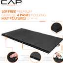 CAP Barbell Folding Exercise Mat – Durable, Anti-Tear, Thick Padding for Fitness, Aerobics, Gymnastics & Home Workouts. 10' x 4' x 3" thick BLACK 10P Free