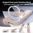 CASEKOO Patented 360 Spin Magnetic Stand for iPhone 16 Pro Max Case [Military Drop Protection] [Non-Slip Edge] [Compatible with MagSafe] Matte Shockproof Slim Promax Case 6.9'', Rose Gold