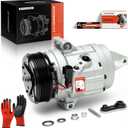 A-Premium Air Conditioner AC Compressor with Clutch Compatible with Ford Fusion 3.5L 2010-2012, Lincoln MKZ 3.5L 2007-2012, SP17 Style, 6 Grooves, with 4-1/2" Dia. Pulley